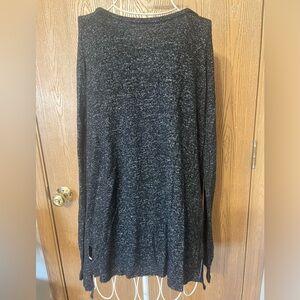 American Eagle Outfitters (AEO) Soft & Sexy Plush Gray Two-Tone Long-Sleeve Top